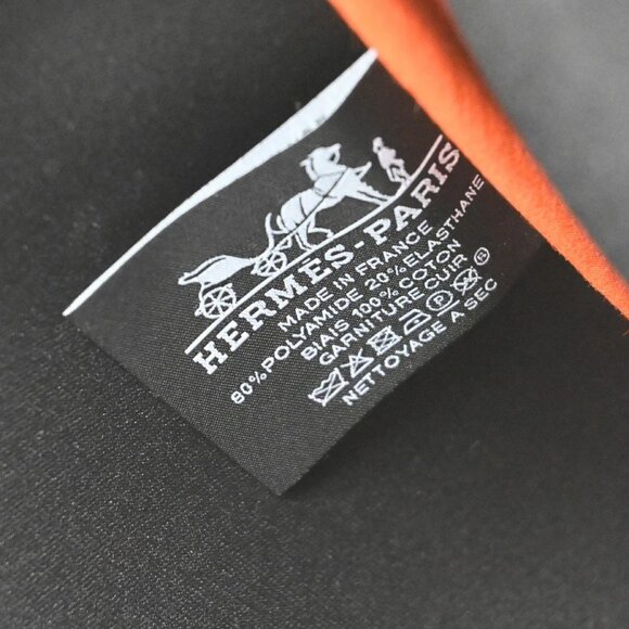 HERMES Logo Neobain GM Flat Pouch Polyamide Elastane Leather Pink 62KB569 - Picture 12 of 13